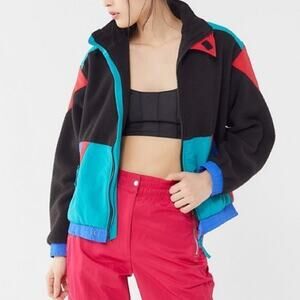 Urban Outfitters Retro Color Block Fleece Jacket Vintage 90s